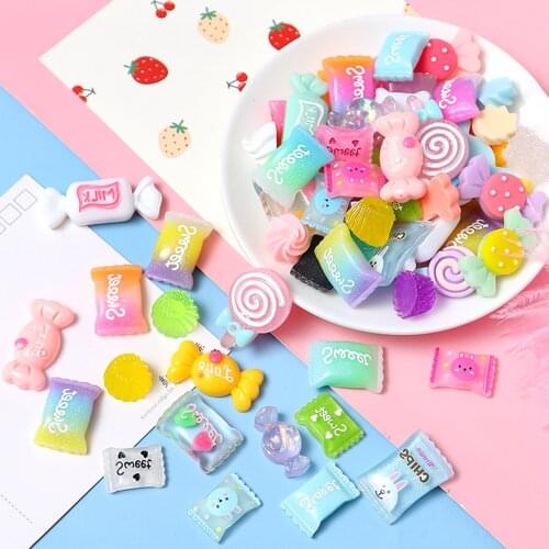 3D Nail Charms Kawaii Candy Mixed Resin For Acrylic Nail Art Tips Rhinestones Decoration Manicure Tool