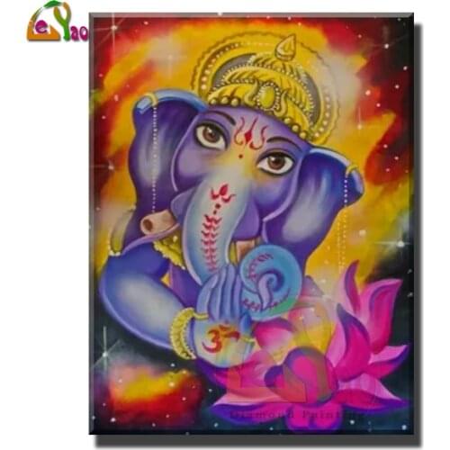 Full 5D DIY Diamond Painting Deuses Hindus Diamond Embroidery Ganesha Religion Picture of Rhinestone Mosaic Bead Work Home Decor