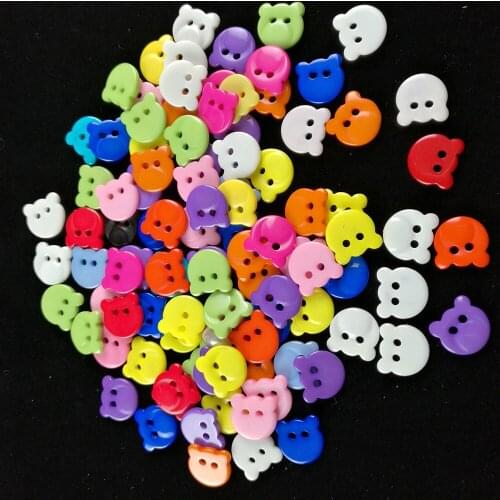 50PCS Mixed Resin Bear Sewing Buttons for Kids Clothes Scrapbooking Decorative Needlework DIY Accessories Button for Clothing