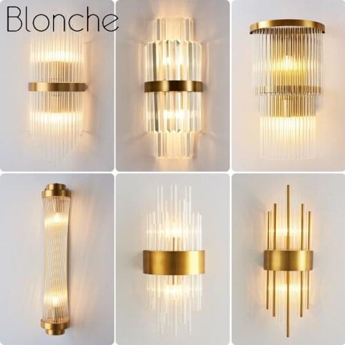 Luxury Crystal Wall Lamp Modern Led Wall Light Living Room Bedroom Bedside Lamp Home Decor Lighting Fixture Gold Wall Sconces
