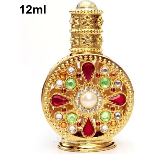 12ml Antique Perfume Bottle Hollow Out Glass Essential Oil Bottle Empty Cosmetic Container Craft Decoration Gift for Christmas