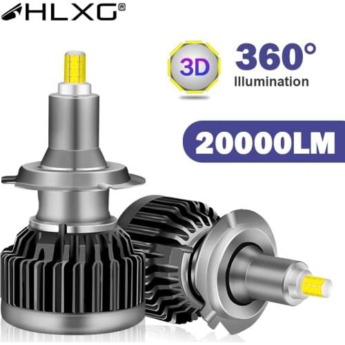 HLXG led h7 h1 9005 9006 HB3 HB4 canbus lampada led moto bulb 360 CSP 20000LM 60W led Lights H8 H9 H11 car headlight fog lamp