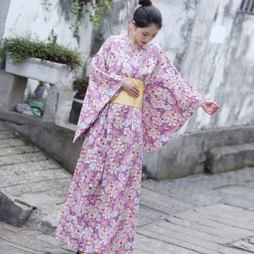 BALDAUREN Japanese Traditional Formal Dress New Cotton Linen Vibrating Sleeve Female Red Firework Print Kimono Yukata Hefu COS