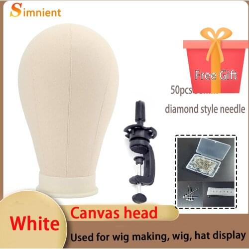 22/23'' Stand for Wig Holder Adjustable Tripod Tetes Pervert Needles Canvas Head For Wigs Making Wig Hair Good Header Mannequin