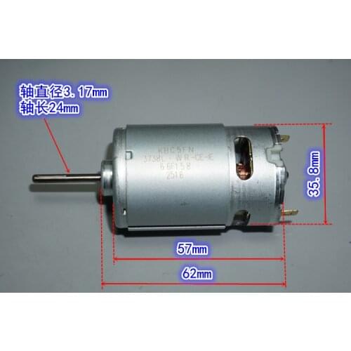 RS-555 DC Motor High Speed Motor 5V 12V 21V 21.6V 2500/6300/11000RPM 0.21/0.25/0.28A DC Shaft length 24mm