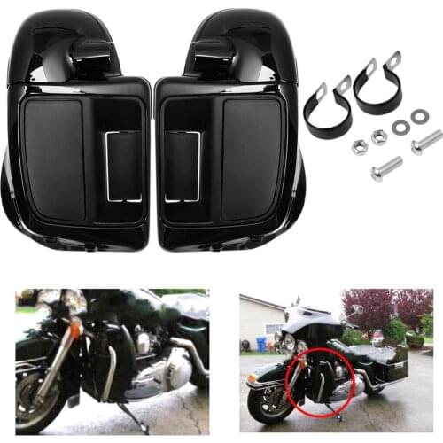 Vivid Black Lower Leg Warmer Vented Fairing Glove Box For Harley Touring Road King Street Electra Glide Ultra FLTR 2014-2020 19