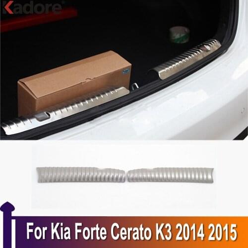 For Kia Forte Cerato K3 2014 2015 Stainless Steel Interior Car Rear Bumper Protector Sill Cover Trim Car Styling Accessories