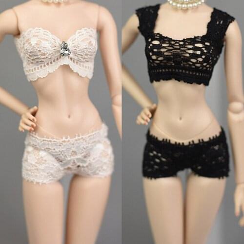 1 set of Blyth doll clothes, soft lace underwear bra and panties 30cm BJD SD doll tops and panties 1/6 doll clothes panties