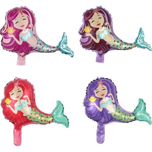 10pcs/lot Mini Mermaid Foil Balloons Birthday Party Decorations Kids Girl Purple Red Mermaid Party Balloons Children Toys Globos