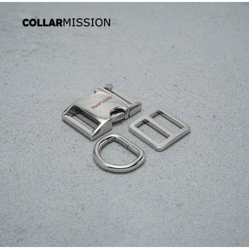 20pcs/lot Engraving (metal buckle+Tri-Glid+D ring)20mm metal plated buckle for bag webbing DIY dog collar accessories 8 colours