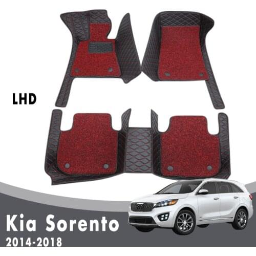 Car Floor Mats Carpets For Kia Sorento 2018 2017 2016 2015 2014 5 seats Auto Double Layer Wire Loop Interior Accessories Protect