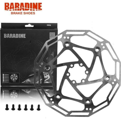 Baradine DR08 Light Weight Stainless Steel high performance 6-Bolt Bike Floating Disc Brake Rotor 160mm 180mm Silver