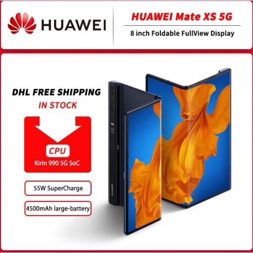 Global Version HuaWei Mate XS 8” Foldable FullView Display Kirin 990 5G SoC 8GB 512GB Dual-Sim 55W SuperCharge EMUI 10.0.1