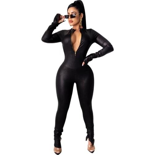 European and American Zippers, Open Back, Split Trousers, One-Piece Suit, Womens Clothing