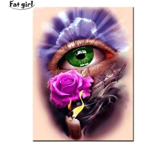 Fat girl Painting Flowers By Numbers