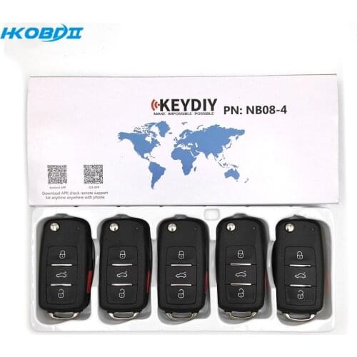 HKOBDII KEYDIY Original KD NB08-4 NB series with Universial Chip Remote For KD900/KD-X2/ URG200/KD MINI Remote