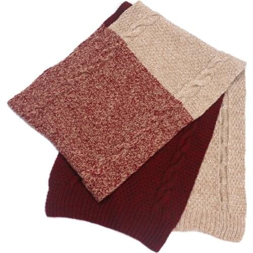 Cashmere hand-knit woolen knit scarves thick spell color flower long collar