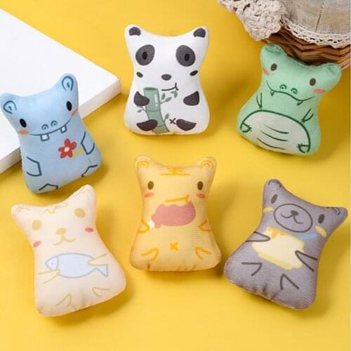 Cat Plush Toy Animals Pattern Funny Interactive Catnip Cat Chewing Toy Claw Grinding Bite Cat Mint Teeth Cleaning Pet Supplies