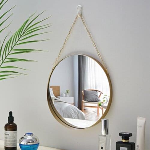 Round Hanging Mirror Metal Wall Mount Mirror Art Toilet Bathroom Decor Nordic Style Mirror 2021 New #12