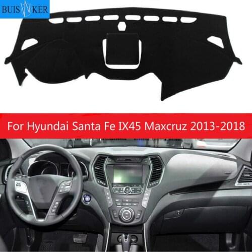 Car Dashboard Cover Mat Pad Sun Shade Instrument Cover Carpet Accessories For Hyundai Santa Fe IX45 Maxcruz 2013 2014 2015 -2018