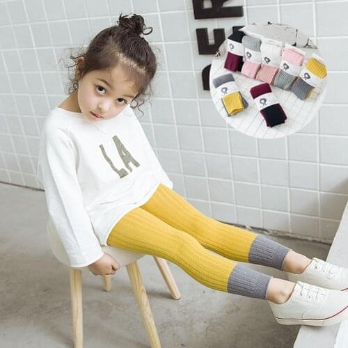 COOTELILI Warm Winter Leggings For Girls Thick Warm Elastic Waist Patchwork Girls Leggings Kids Long Pants Girl Clothing