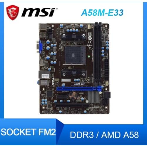 For MSI A58M-E33 FM2/FM2+ A58 Desktop motherboard DDR3 memory support x4 860 8760k Original Used motherboard