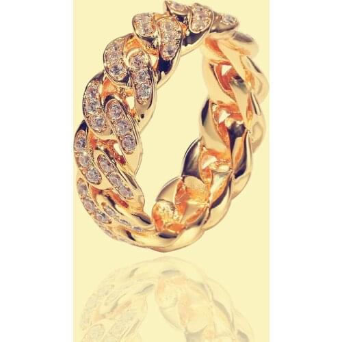 Fashion New Style Zircon Hemp Rope Chain Ring Gold Plated Silver Plated Ring Mens and Womens Hip Hop Party Jewelry
