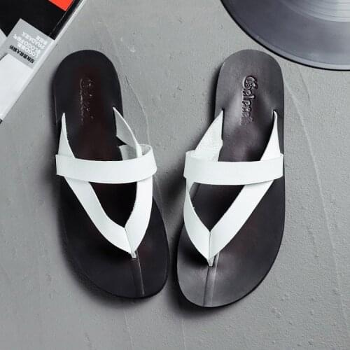Men 39 s sandals leather casual handmade comfortable man 2020 summer beach vietnam shoes mens roman designer slippers Quality