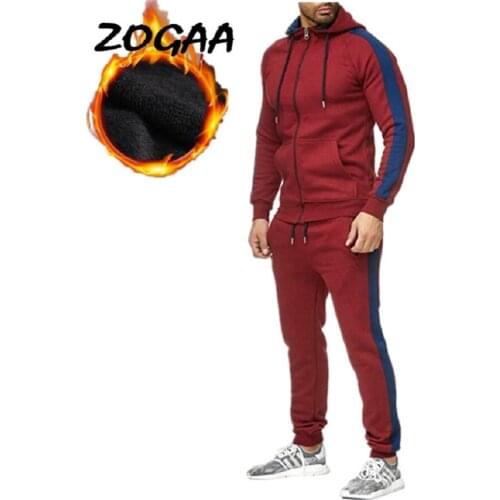 ZOGAA 2021 New Mens Sports Suit Large Size Mens Trend Color Matching Casual Suit Crossover Sports Suit Men 2021 New Mens