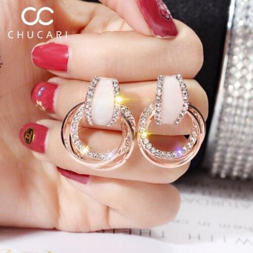 CHUCARI 2019 New Fashion Accessories Brief Pendant S925 Silver Earrings Personality Joker Eardrop Hipsters Jewelry women gift