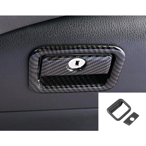 Fit For Toyota Camry 2018-2019 Carbon fiber Inner Co-pilot Storage Box Handle Trim 2pcs