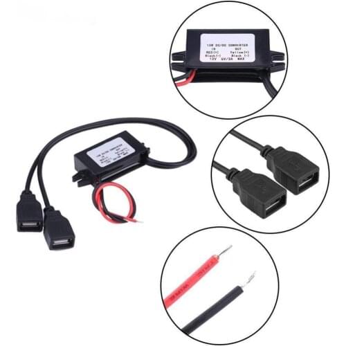 12V to 5V Step-Down Power Supply Module Dual USB charging 3A Power Adapter motorcycle Wholesale Motorcycle Accessory