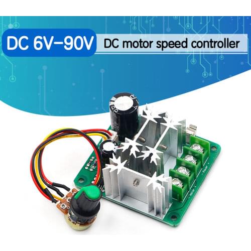 DC 6V-90V 15A DC Motor Speed Controller Stepless Speed Regulation Pulse Width PWM DC 12V 24V 36V 48V 1000W