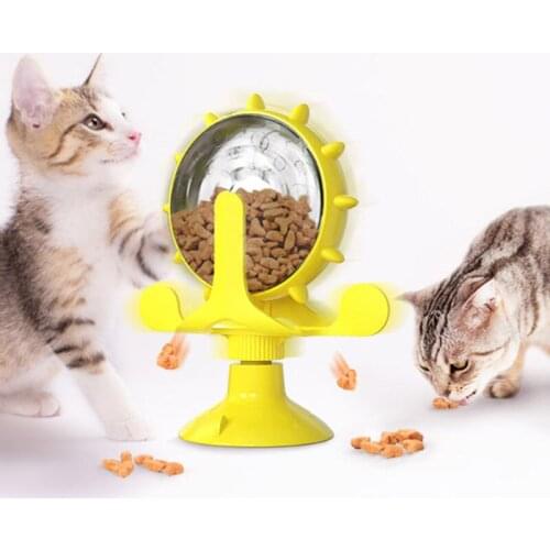 Turntable Cat Dog Slow Feeder Interactive Increase Iq Puppy Small Medium Cat Training Puzzle Toy Pet Dog Leaking Food Toys