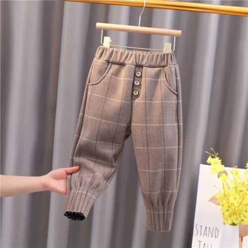 Girls' casual pants autumn and winter wear Korean style childrens western style childrens Harlan girls winter trousers