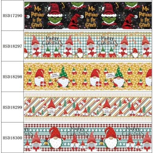 22MM 25MM 38MM 50MM 75mm Printed Pattern Christmas on Grosgrain Ribbon for diy ribbon