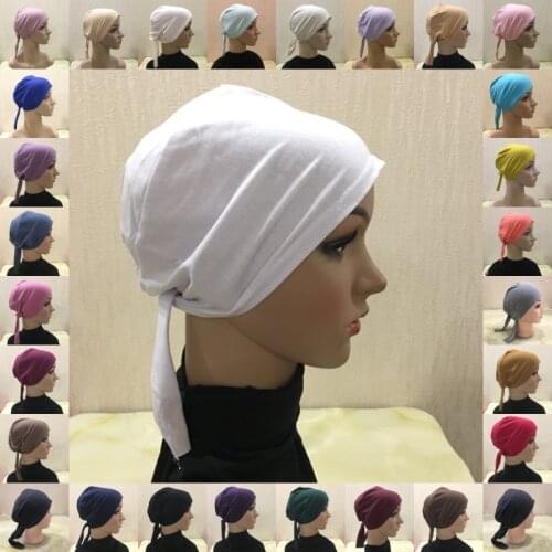 Soft Inner Muslim Women Hijab Cap Islamic Head Wear Hat Underscarf Cotton Hats Bonnet Turkish Scarves Arab Headdress India Caps