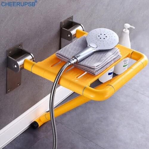 Bathroom Wall Mounted Stool for Shower Folding Bath Bench Chair Modern Elderly Shower Sear Stainless Steel Fold Relax Chairs K92