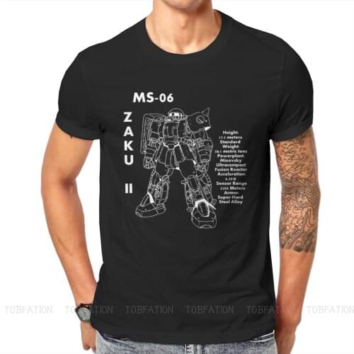 Zaku II Tech Specs Special TShirt Mobile Suit Gundam Japanese Robots ACGfans Comfortable Creative Gift Clothes T Shirt Hot Sale