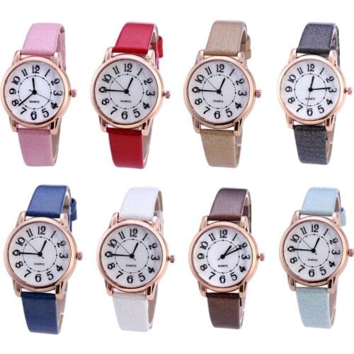Women Bracelet Watch Female Analog Quartz Watches Fashion Clock Ladies Wrist Watch Simple Faux Leather Wristwatch