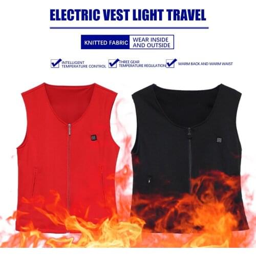 Unisex Winter Heated Vest Jacket USB Electrically Heated Sleeveless Jacket Outdoor Sports Fishing Hunting Waistcoat Hiking Vest