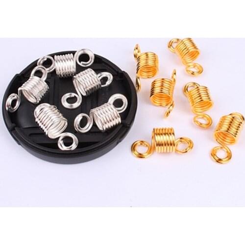 10PCS Dreadlocks Beads Mixed Golden Silver Aluminum Dreadlock Metal Cuffs Hair Decoration Braiding Hair Jewelry