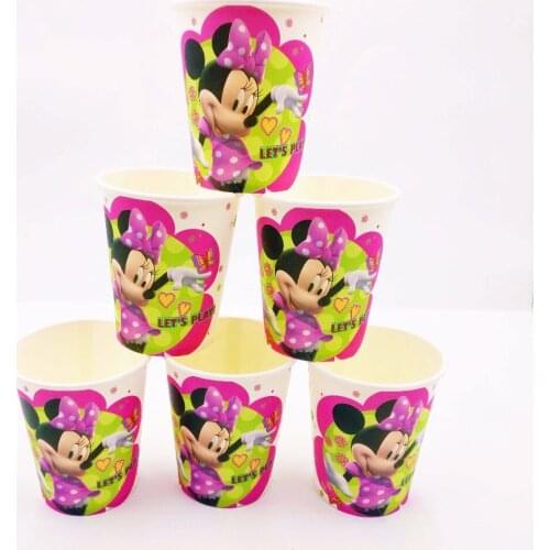 10pcs Minnie Mouse Cup Cartoon Theme Party For Children/Girls Happy Birthday Decoration Theme Party Supplies Festival