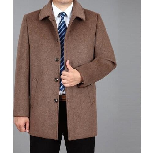2021 Men Woolen Coat Autumn Warm Wool Blend Jackets Wool Cashmere Coat Man Pea Coat Winter Wool Coat Men Jacket Overcoat Outwear