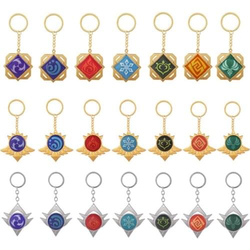 21 Style Fashion Anime Genshin Impact Zhongli Diluc Venti Paimon Keychain Keyring Base Acrylic Stands Keyring Gift For Fans