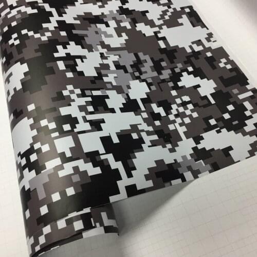 Premium Black white Camouflage Vinyl Film Adhesive Car Wraps Sticker With Air Free Bubble Car Truck Motorbike Wrapping Decal