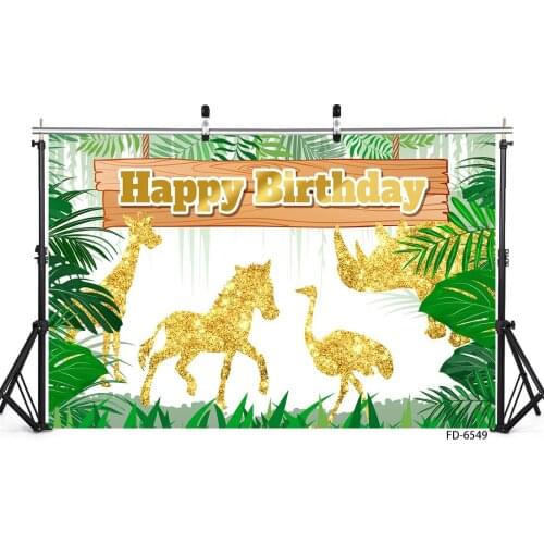 Golden House Animals Photography Backdrops Customized Photo Backgrounds for Children Baby Birthday Party Photoshoot Photo Studio