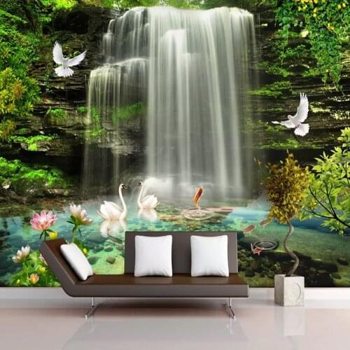 Custom 3D Photo Wallpaper Pictures Beautiful Waterfall Large Murals Wall Papers Home Decor Living Room Bedroom Papel De Parede
