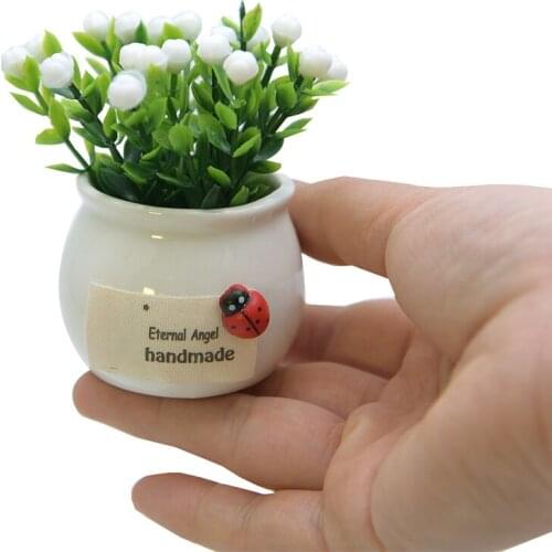 1 Pcs Artificial Mini Potted Plants Home Decoration Lucky Fruit Bonsai Potted Floral J2Y