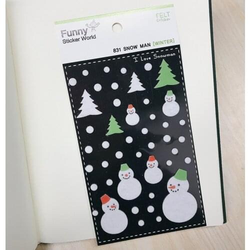Korean FUNNY Snowman Cut Die Stickers Scrapbooking Felt Fabric DIY Hobby Christmas Decoration Craft Stationery Supplier Hot Sale